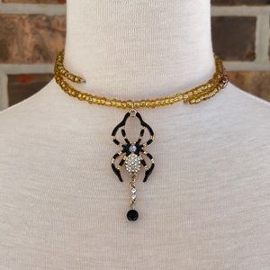 Handmade Spider Pendant Wrap Around Necklace